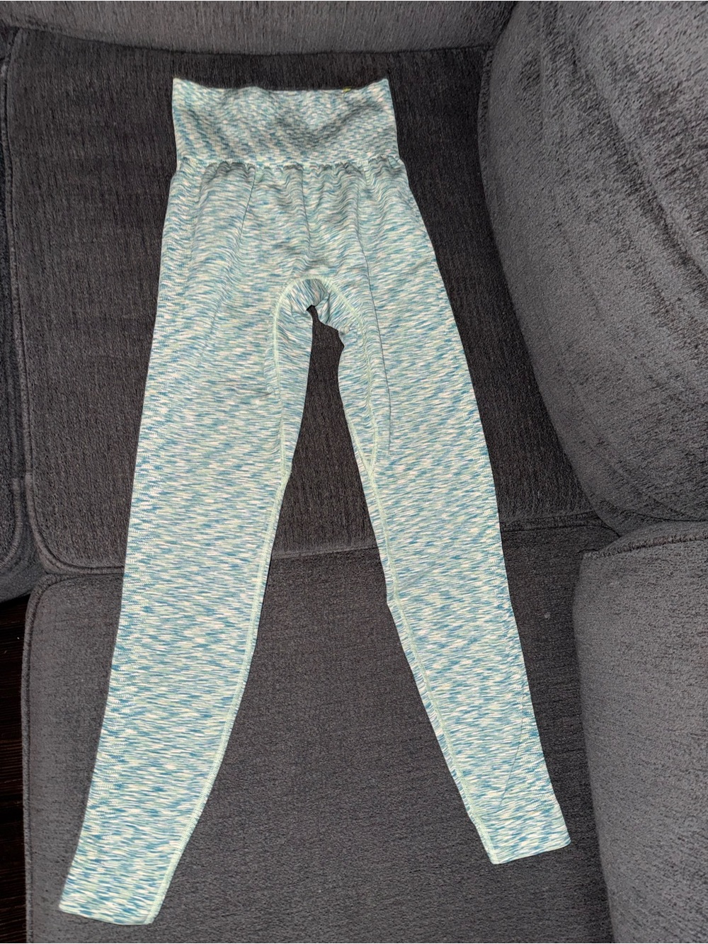 Sweaty Betty High-Waist Heathered Aqua full length Leggings size 6
